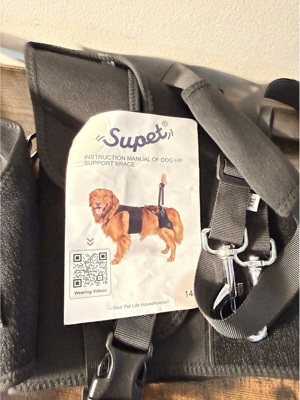 Supet Dog Hip Support Brace Rear Leg Harness XXL With Handle Manual